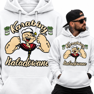 BLUZA Z KAPTUREM NA SIŁOWNIĘ KARABINY NAŁADOWANE